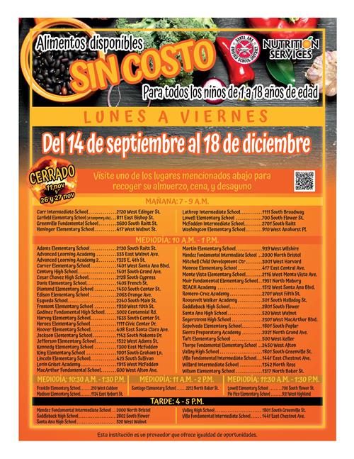 Food Flyer Spanish 